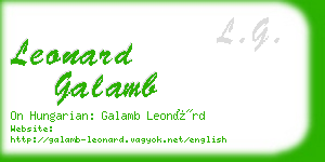 leonard galamb business card